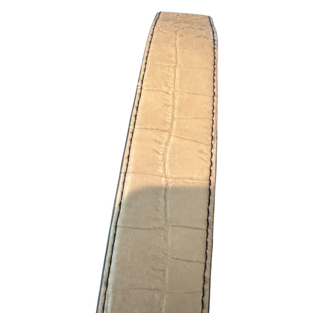 BCBGmaxazria Vegan leather Chain Toggle Tan Croc Embossed Belt Women's S y2k - Picture 11 of 14